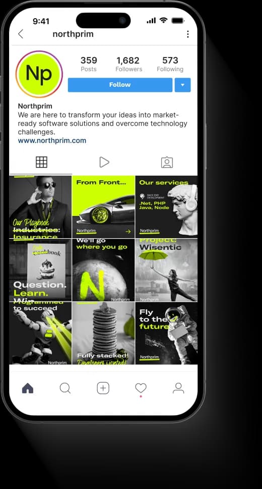 instagram mockup Northprim feed